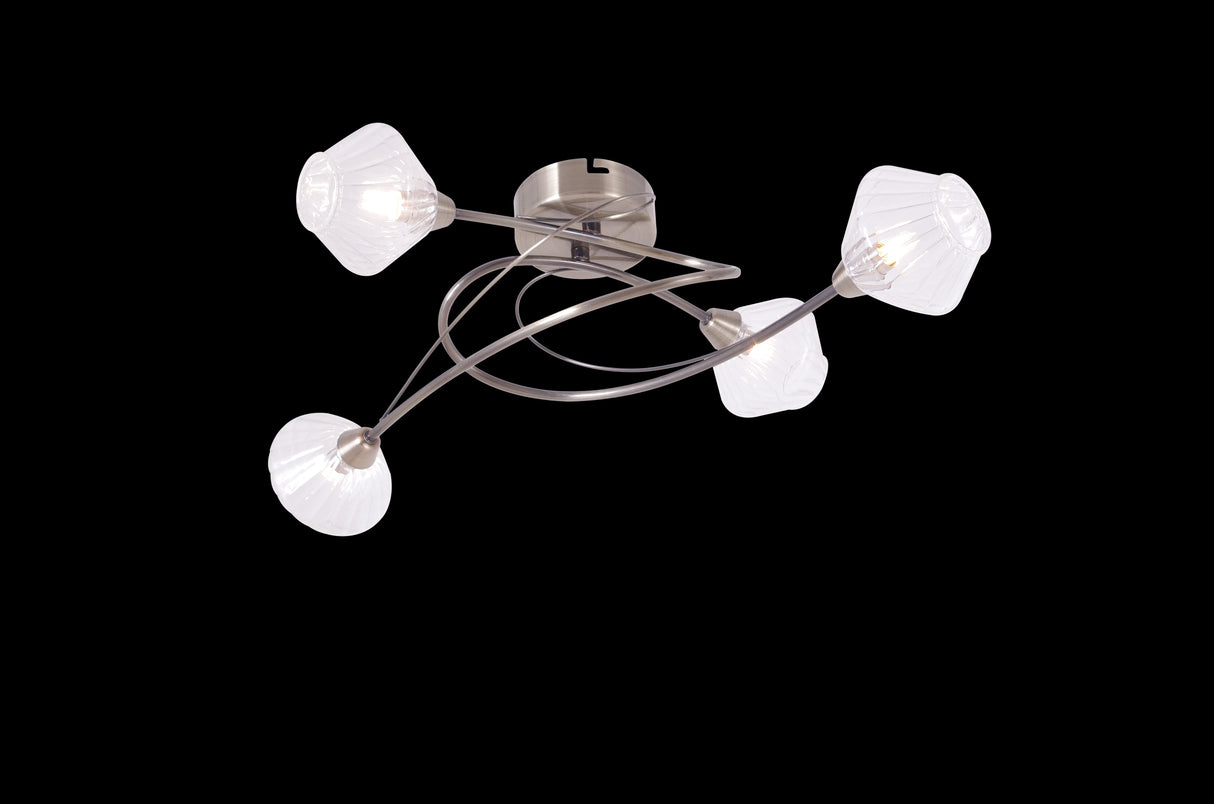 Plafonnier Diamant laiton patiné 4L HJ5149-4AC