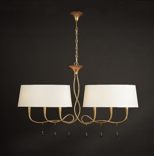 Suspension linéaire PAOLA dorée 6 lumières E14 Mantra 3541