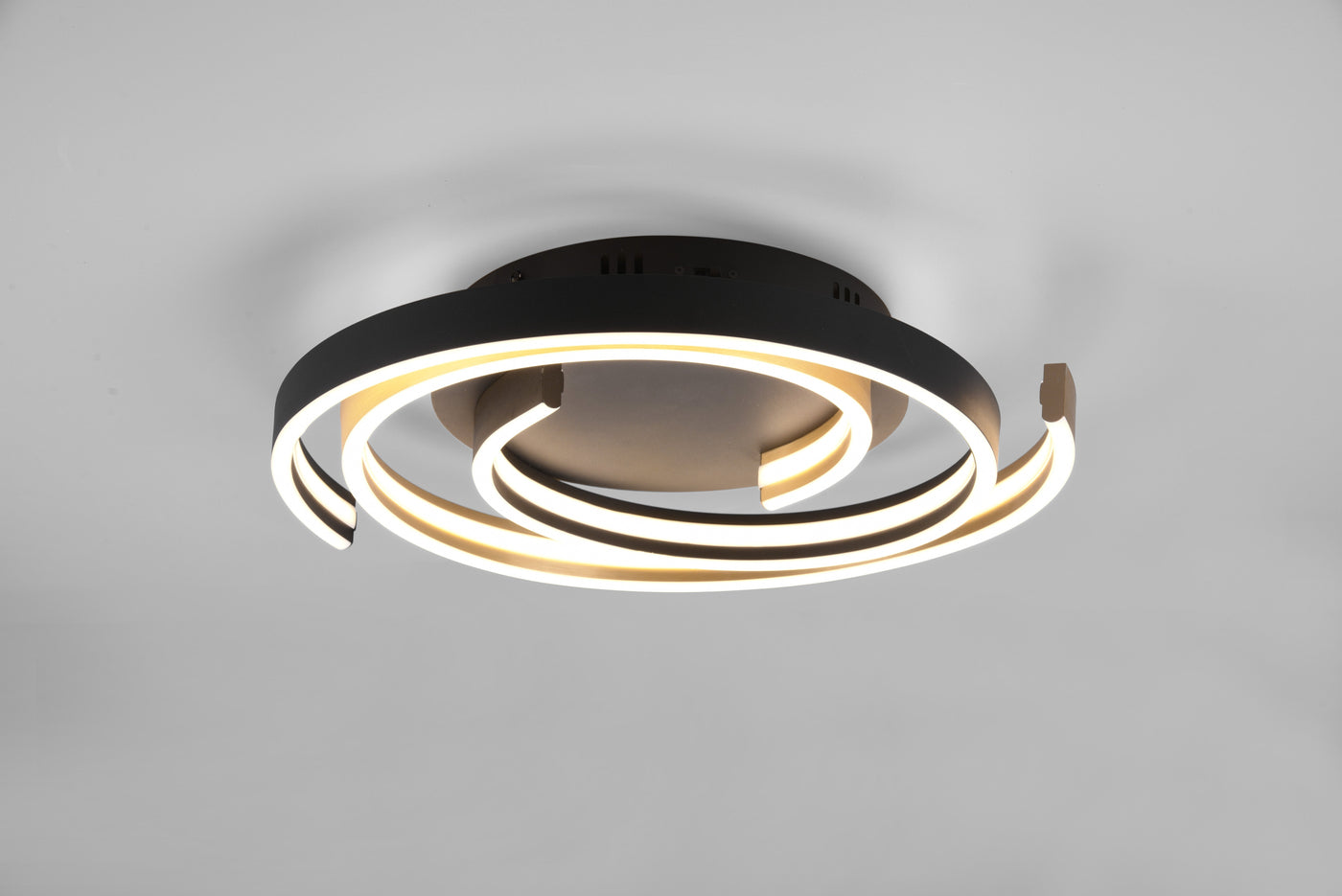 Plafonnier Caya noir et laiton mat 641910208
