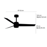 Plafonnier ventilateur Australia blanc et or LOVA 7033