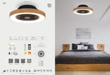 Plafonnier ventilateur Tibet noir et bois Mantra 7127
