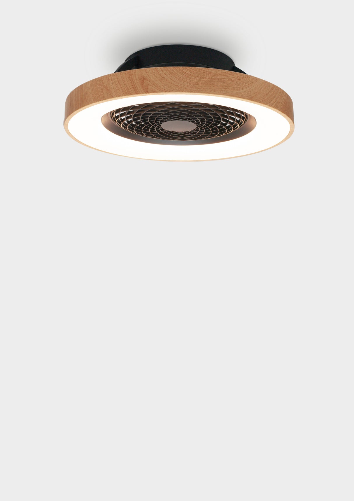 Plafonnier ventilateur Tibet noir et bois Mantra 7127