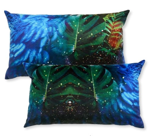 Coussin Tropic bleu 40x68