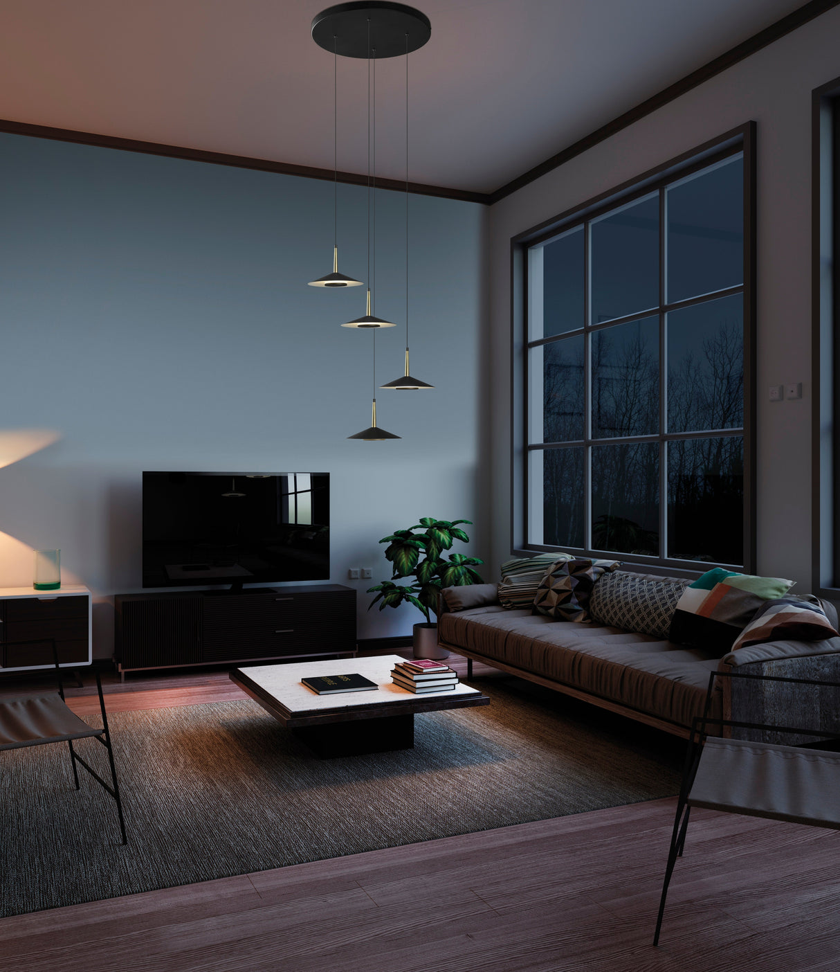 Suspension 4 lumières Orion Mantra 7476