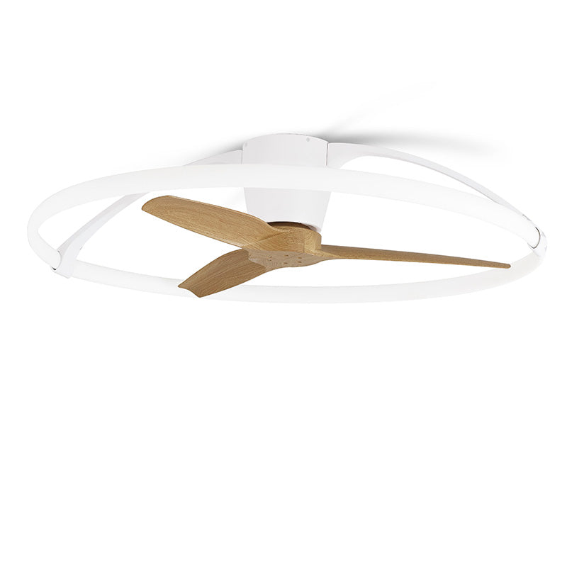Plafonnier ventilateur Nepal blanc/bois Mantra 7532