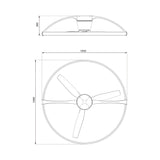 Plafonnier ventilateur Nepal blanc/bois Mantra 7532
