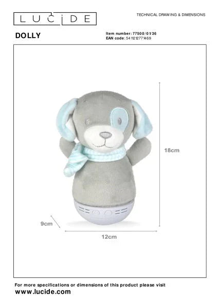 Lampe veilleuse à piles TOUTOU Dolly LUCIDE 77500/01/36