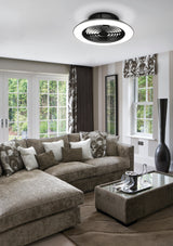 Plafonnier ventilateur Alisio Xl noir Mantra 7492