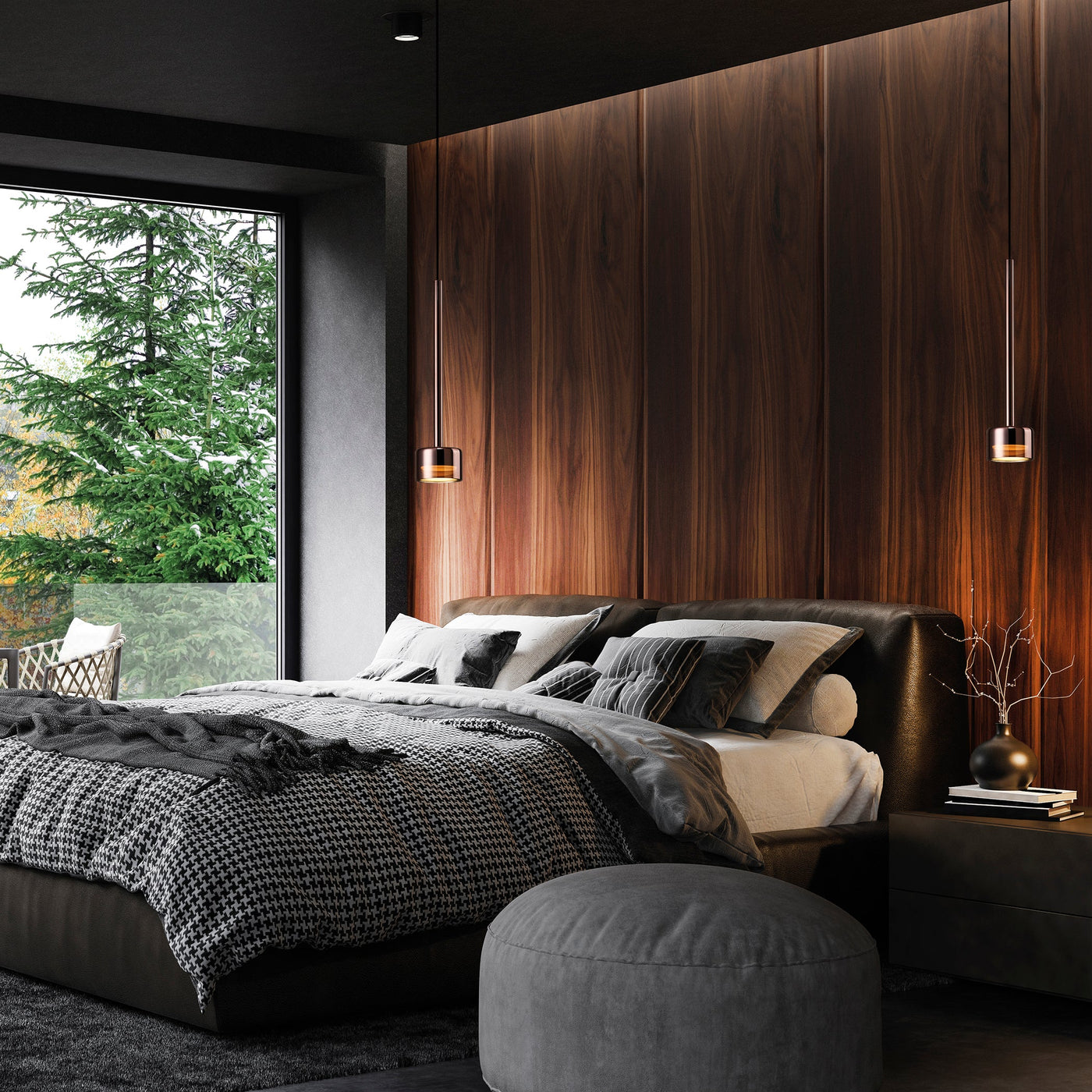 Suspension Tonic verre cuivre Mantra 7877