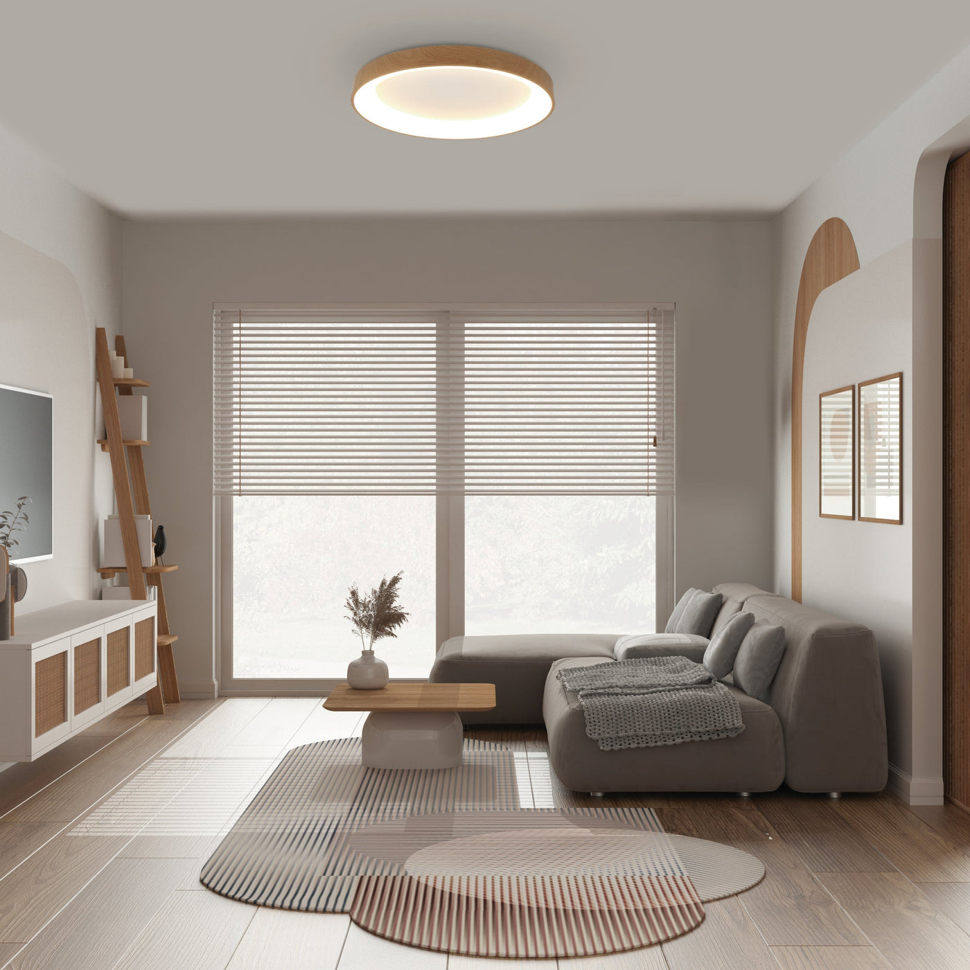 Plafonnier Niseko aspect bois D78 Mantra 8644