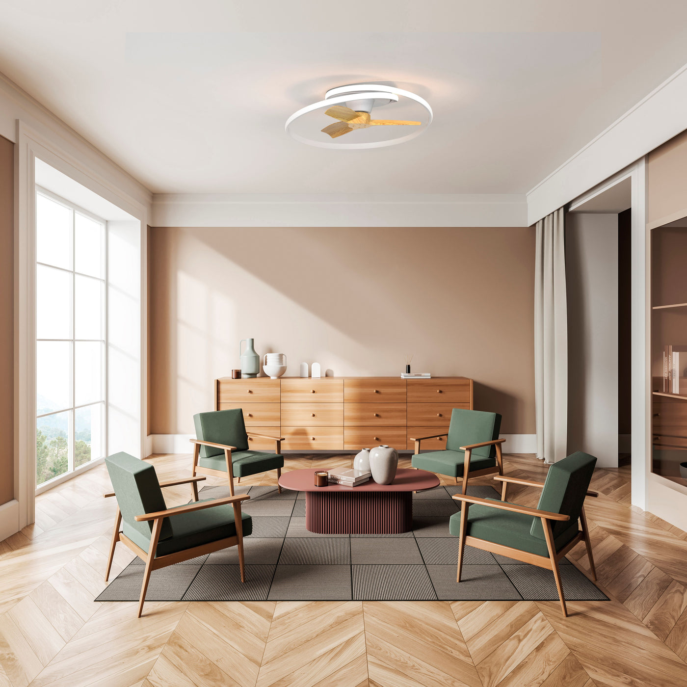 Plafonnier ventilateur OCEAN Blanc Mantra 8235