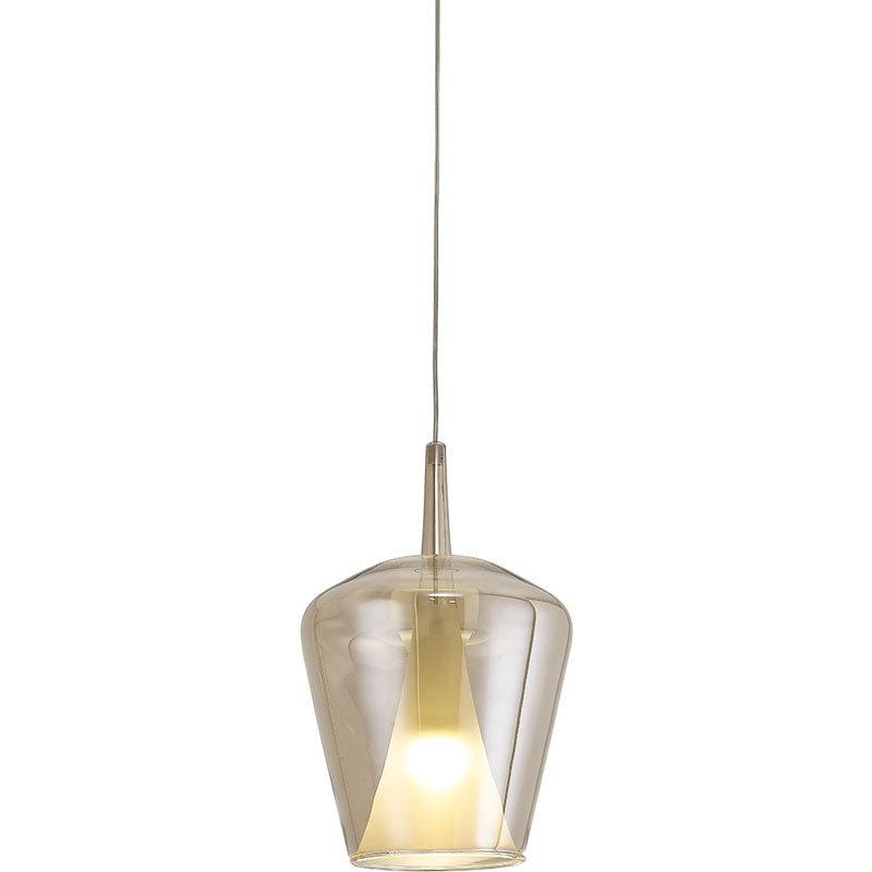 Suspension Elsa poire double verre bronze, blanc Mantra 8249 + 8265