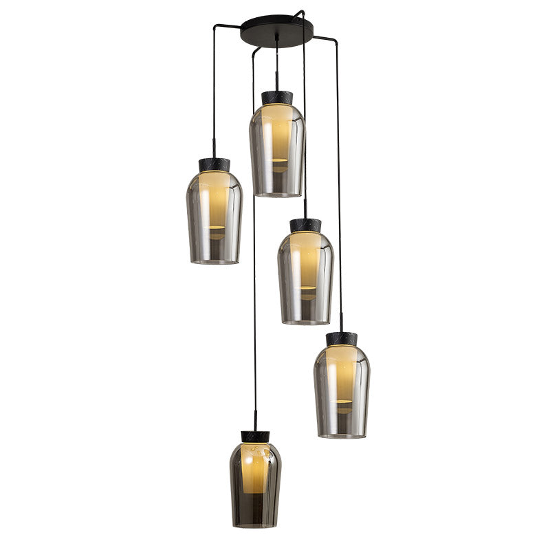 Suspension cascade Nora noir 5 lumières Mantra 8283