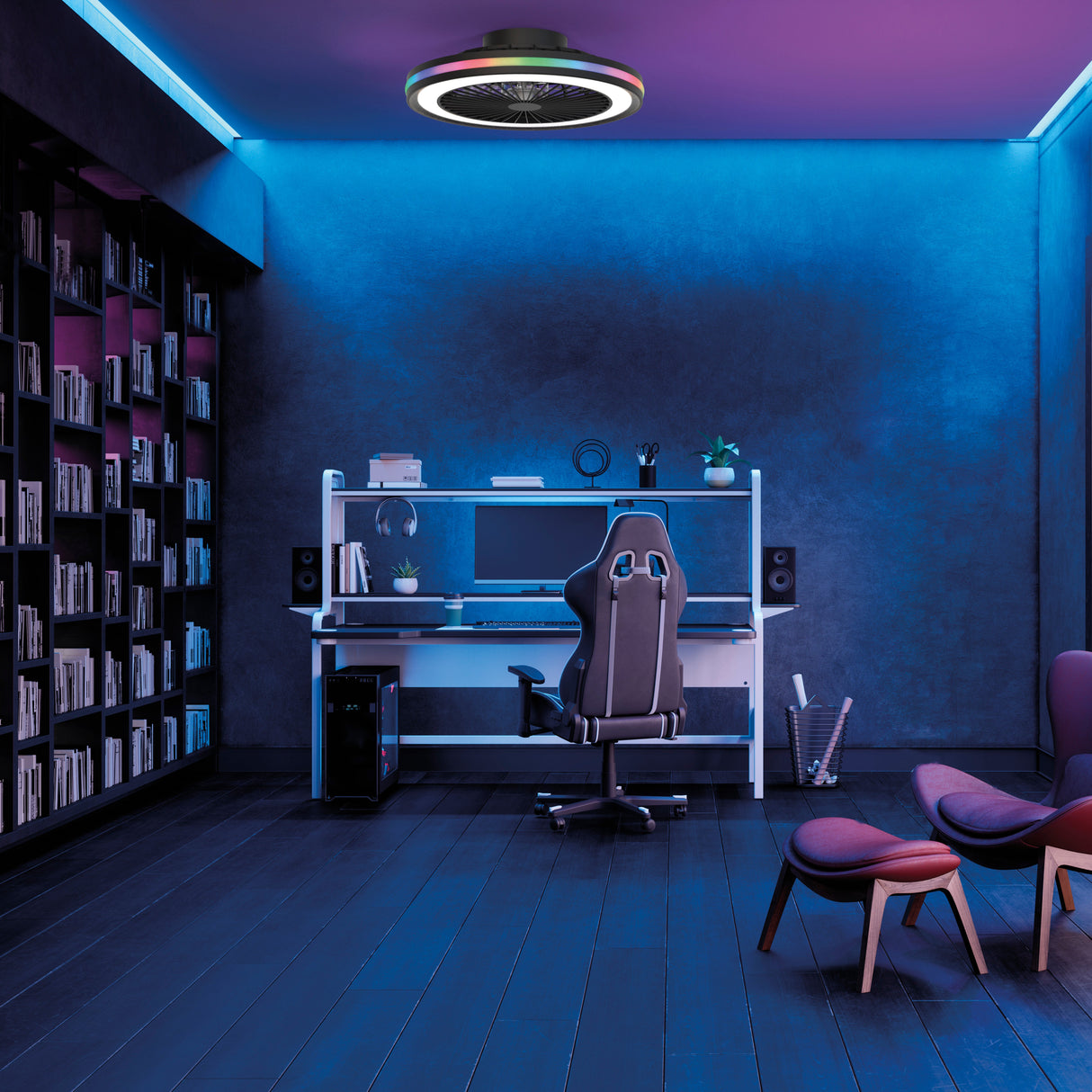 Plafonnier ventilateur Gamer noir pm Mantra 8292