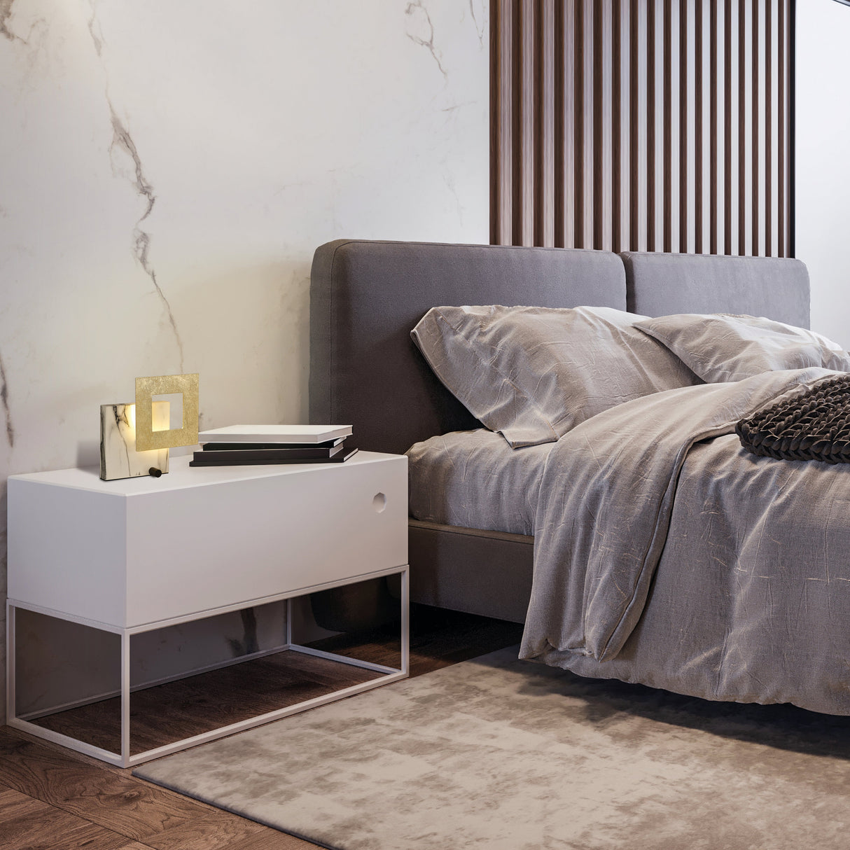 Lampe de chevet Dalia Blanc/Doré Mantra 8519