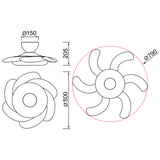 Plafonnier ventilateur FLOWER blanc Mantra 8703