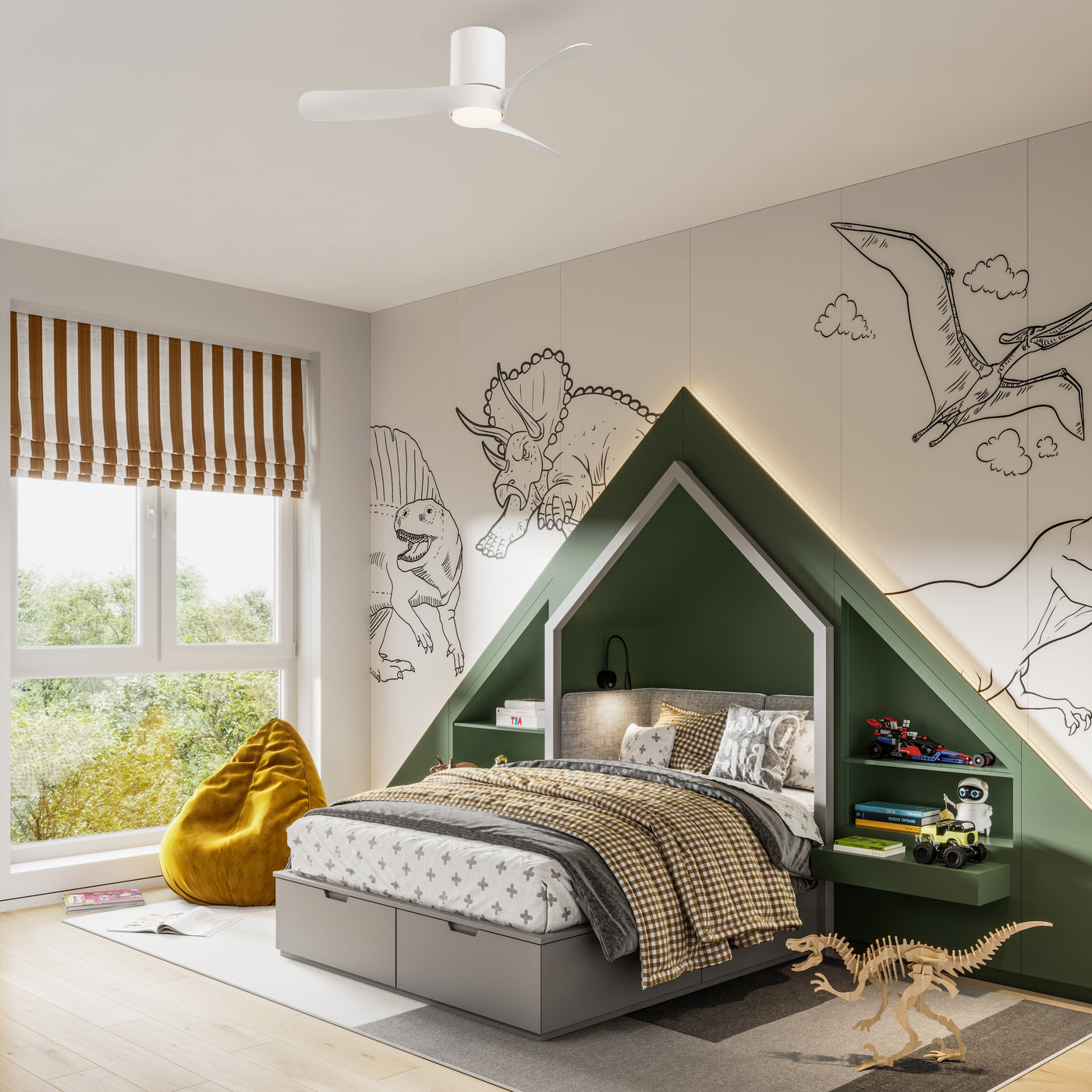 Plafonnier ventilateur Nemo blanc S Mantra 9049