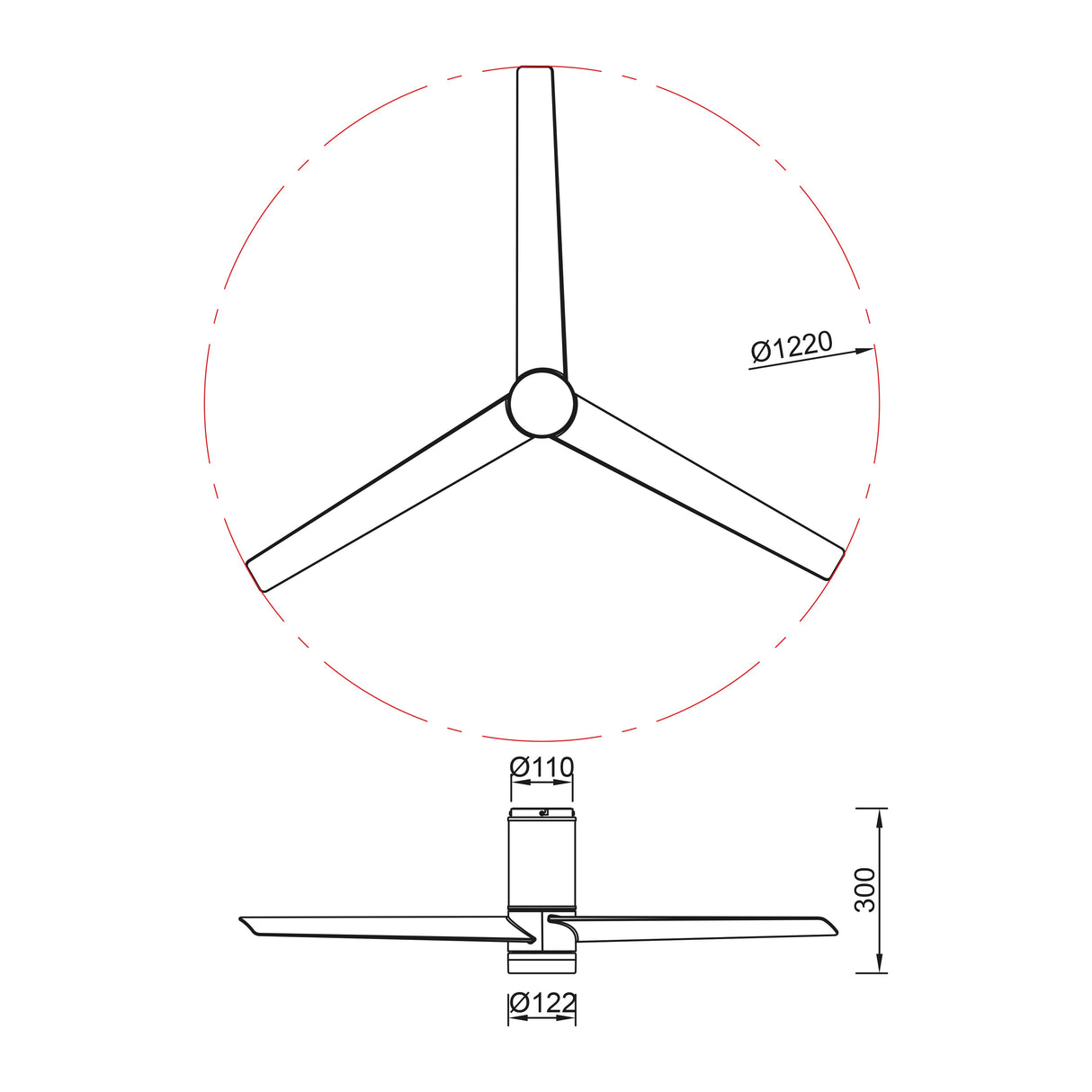 Plafonnier ventilateur UP DOWN Mantra 9062