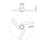 Plafonnier ventilateur GROENLAND S blanc Mantra 9066