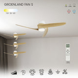 Plafonnier ventilateur GROENLAND aspect bois Mantra 9067