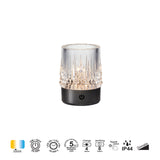 Lampe rechargeable "verre apéro" LAX nickel noir Mantra 9084