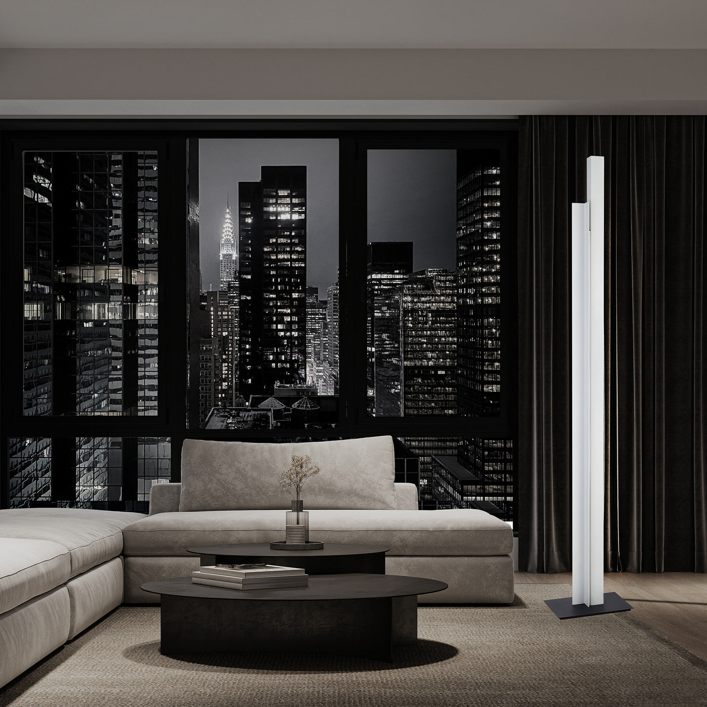 Lampadaire MANHATTAN blanc led 48 watts Mantra 9188