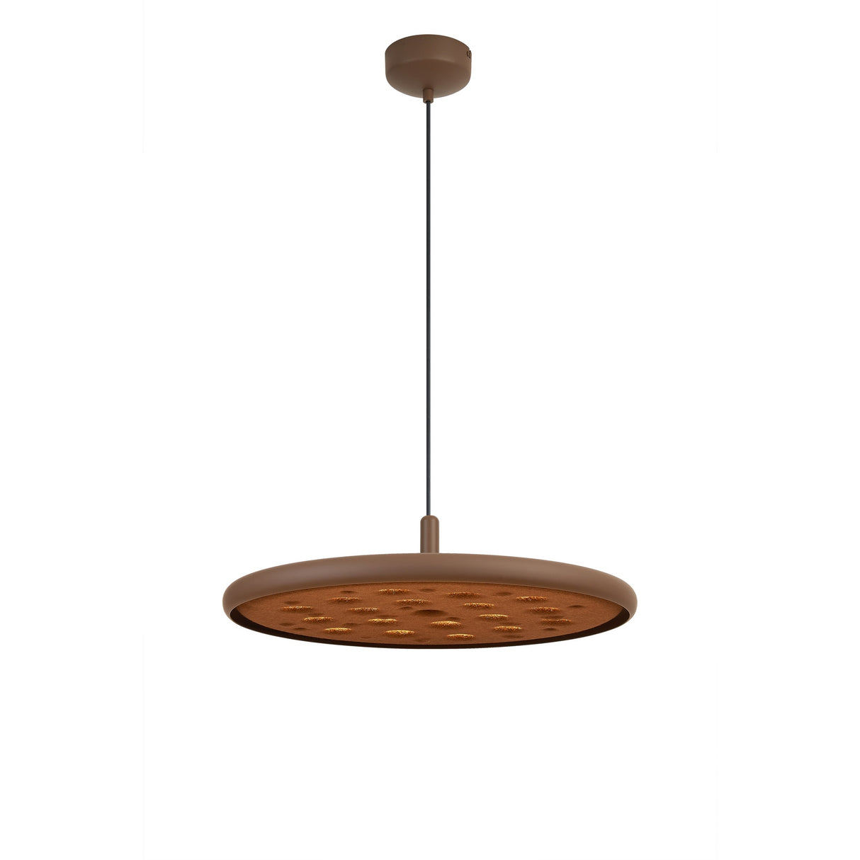 Suspension ACUSTIC doré mat/marron led 20 watts Mantra 9441