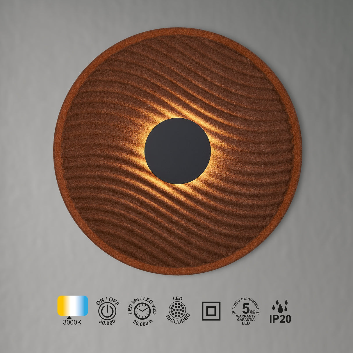 Applique ACUSTIC marron led 5 watts Mantra 9442