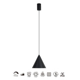Suspension CONO noire 1 lumière 18 cm 10 watts dimmable Mantra 9451