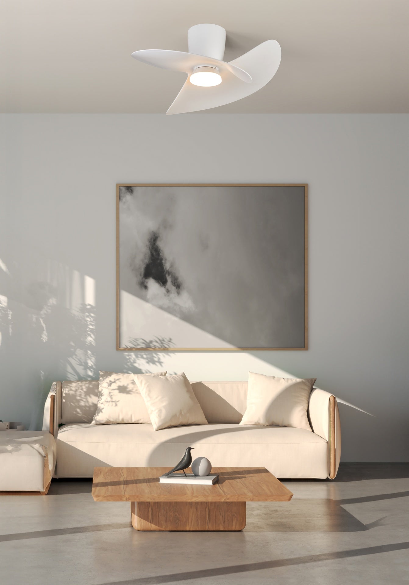 Plafonnier ventilateur ONA blanc Mantra 9469