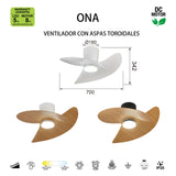Plafonnier ventilateur ONA blanc Mantra 9469