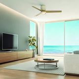 Plafonnier ventilateur CERAMICA blanc et bois Mantra 9479