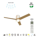 Plafonnier ventilateur CERAMICA blanc et bois Mantra 9479