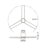 Plafonnier ventilateur CERAMICA beige et bois Mantra 9480
