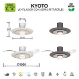 Plafonnier ventilateur KYOTO café/ nickel brossé Mantra 9517