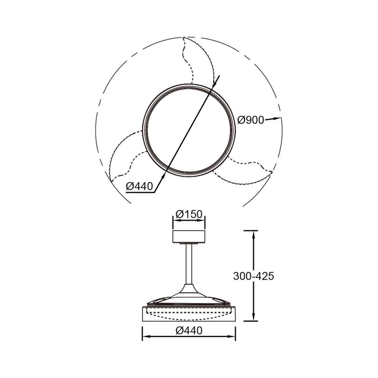 Plafonnier ventilateur GLASS FAN blanc Mantra 9527