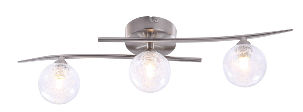 Plafonnier Snow nickel satiné 3 lumières LD 1049-3SC