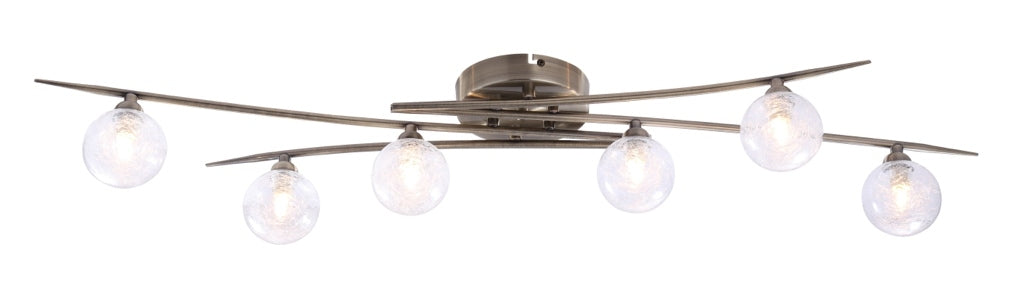 Plafonnier Snow laiton patiné 6 lumières LD 1049-6AC