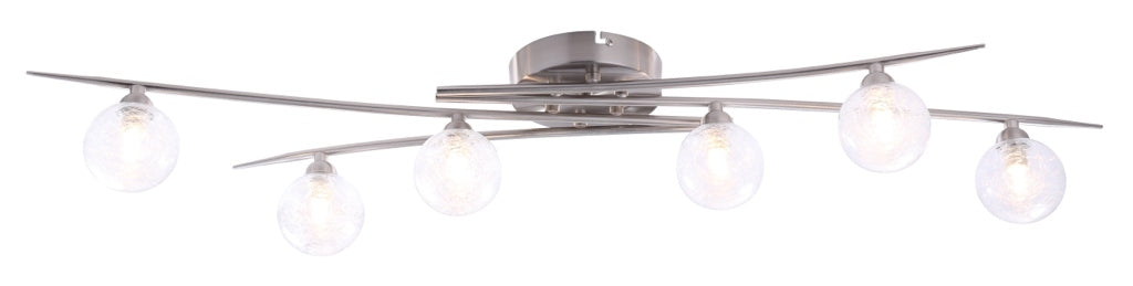Plafonnier Snow 8 lumières nickel satiné LD 1049-6AC