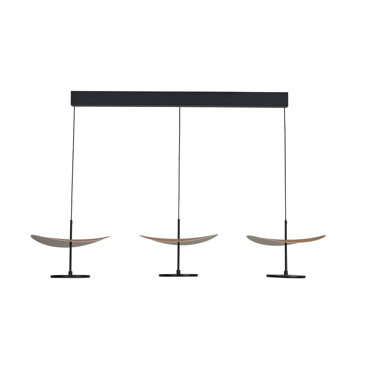 Suspension ABISAL hêtre CCT 3 Lumières led 32 watts Mantra 9696