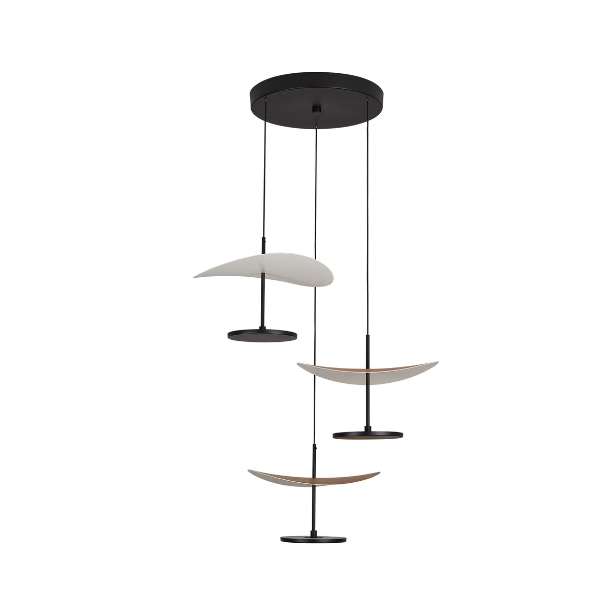 Suspension ABISAL hêtre CCT 3 Lumières led 32 watts Mantra 9697
