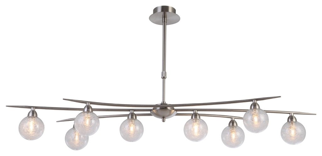 Suspension Snow nickel satiné 8 lumières LD 1049-8SP