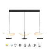 Suspension ABISAL noyer CCT 3 Lumières led 32 watts Mantra 9826