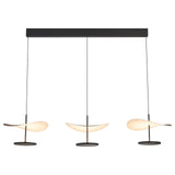 Suspension ABISAL noyer CCT 3 Lumières led 32 watts Mantra 9826