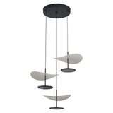 Suspension ABISAL noyer CCT 3 Lumières led 32 watts Mantra 9827