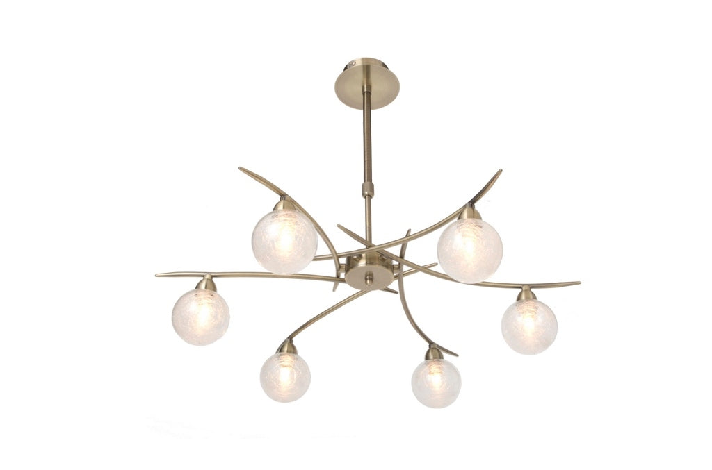 Lustre Snow laiton patiné 6 lumières D60 LD 1049A-6AP