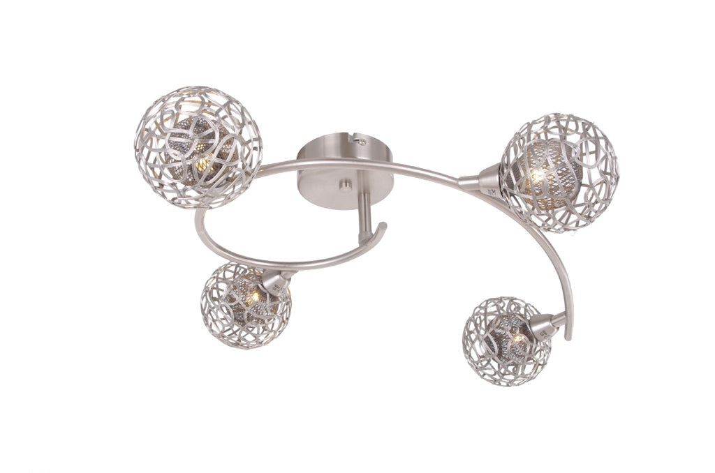 Plafonnier Earth nickel satiné 4 lumières D45 LD 4012-4SC