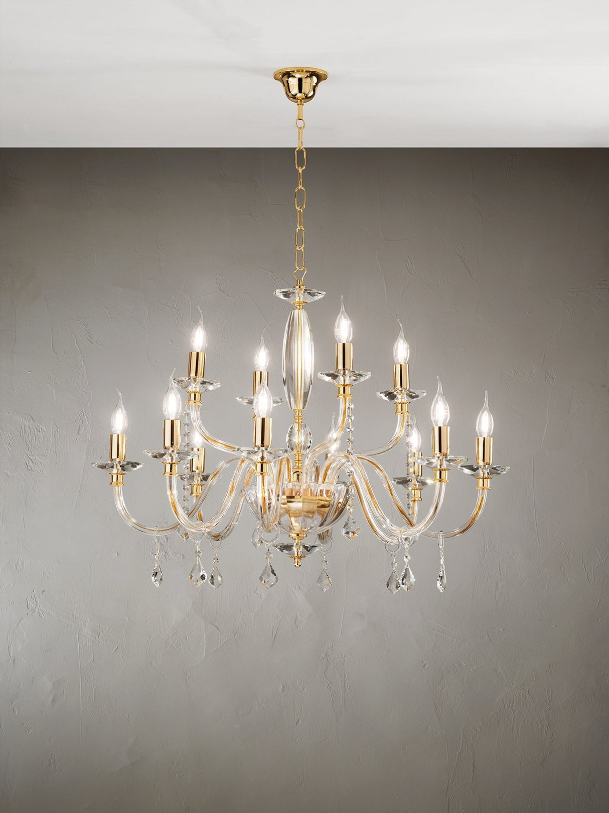 Lustre Cécile transparent 12 lp-cecile-12-oro