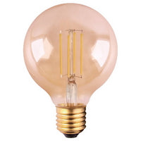 Ampoule globe fumé avec filament led E27 6,5W 650 lumens 2200k. R09229