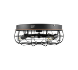 Plafonnier ventilateur noir et bois Trondheim Trio R61195032